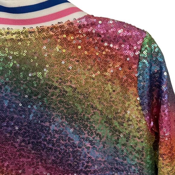 Abby & Evie Toddler Girls Light Weight Sequin Ombre Bomber Jacket 4T - Picture 13 of 14